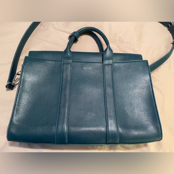 Matt & nat parallel vegan leather briefcase satchel laptop travel shoulder bag - Picture 2 of 13